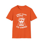 T-Shirt — 'LIMIT YOUR WORDS TO ZERO' Tired Cat Graphic Tee (Tired jokes)