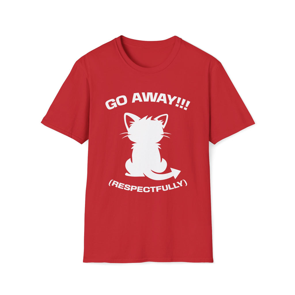 T-Shirt — 'GO AWAY RESPECTFULLY' Tired Cat Graphic Tee (Tired jokes)