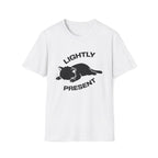 T-Shirt — 'Lightly Present' Tired Cat Graphic Tee (Tired jokes)