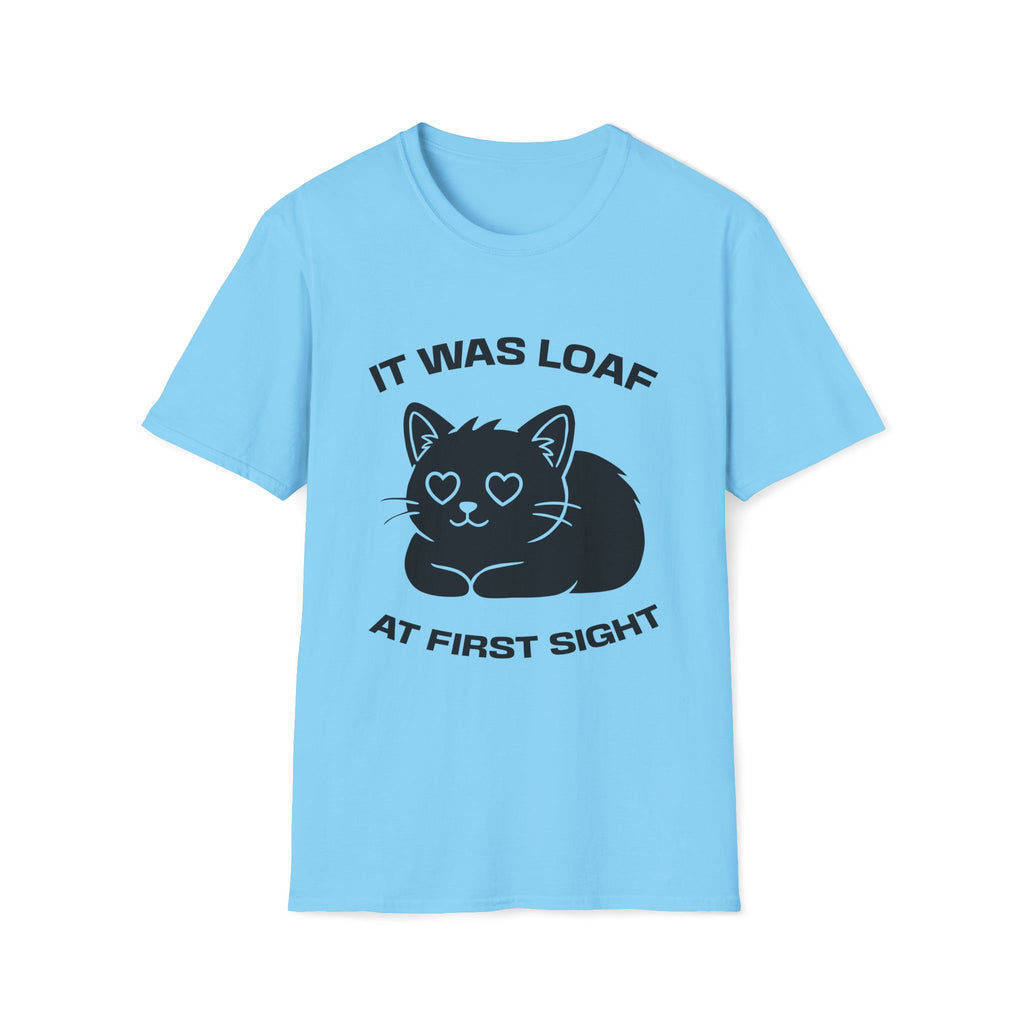 T-Shirt — 'IT WAS LOAF AT FIRST SIGHT' Tired Cat Graphic Tee (Tired jokes)
