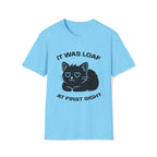 T-Shirt — 'IT WAS LOAF AT FIRST SIGHT' Tired Cat Graphic Tee (Tired jokes)
