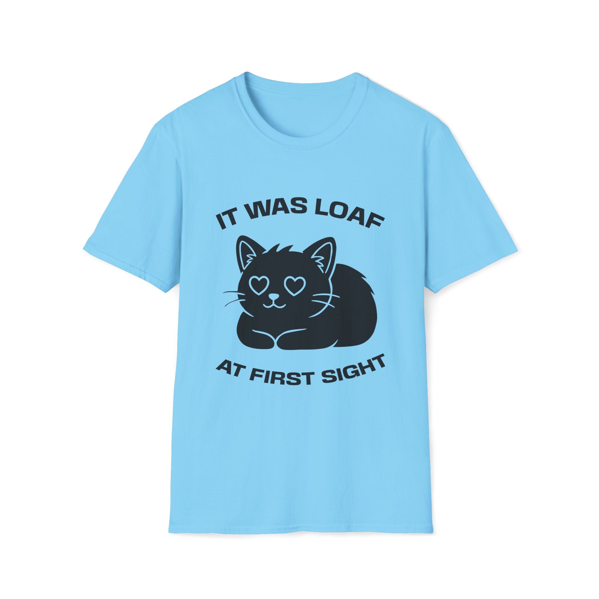 T-Shirt — 'IT WAS LOAF AT FIRST SIGHT' Tired Cat Graphic Tee (Tired jokes)