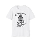 T-Shirt — 'PROCRASTINATING NO...DOING SIDE QUESTS!' Tired Cat Graphic Tee (Tired jokes)