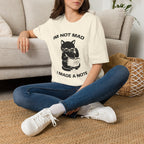 T-Shirt — 'Im not mad I made a note' Tired Cat Graphic Tee (Tired jokes)