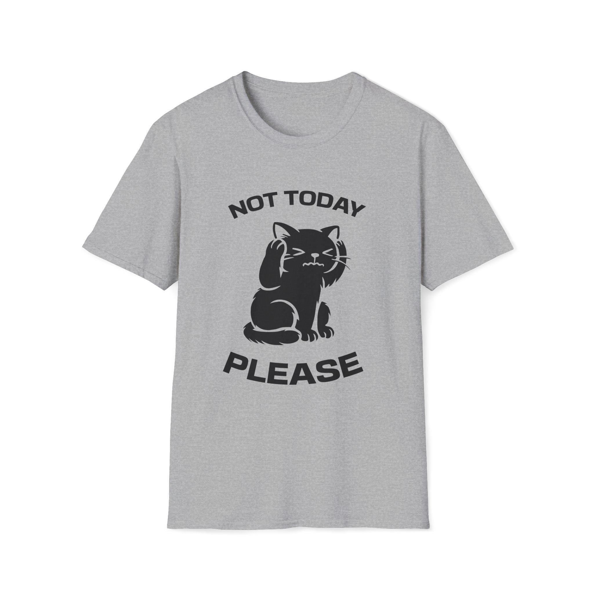 T-Shirt — 'Not Today Please' Tired Cat Graphic Tee (Tired jokes)