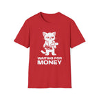 T-Shirt — 'WAITING FOR MONEY' Tired Cat Graphic Tee (Tired jokes)
