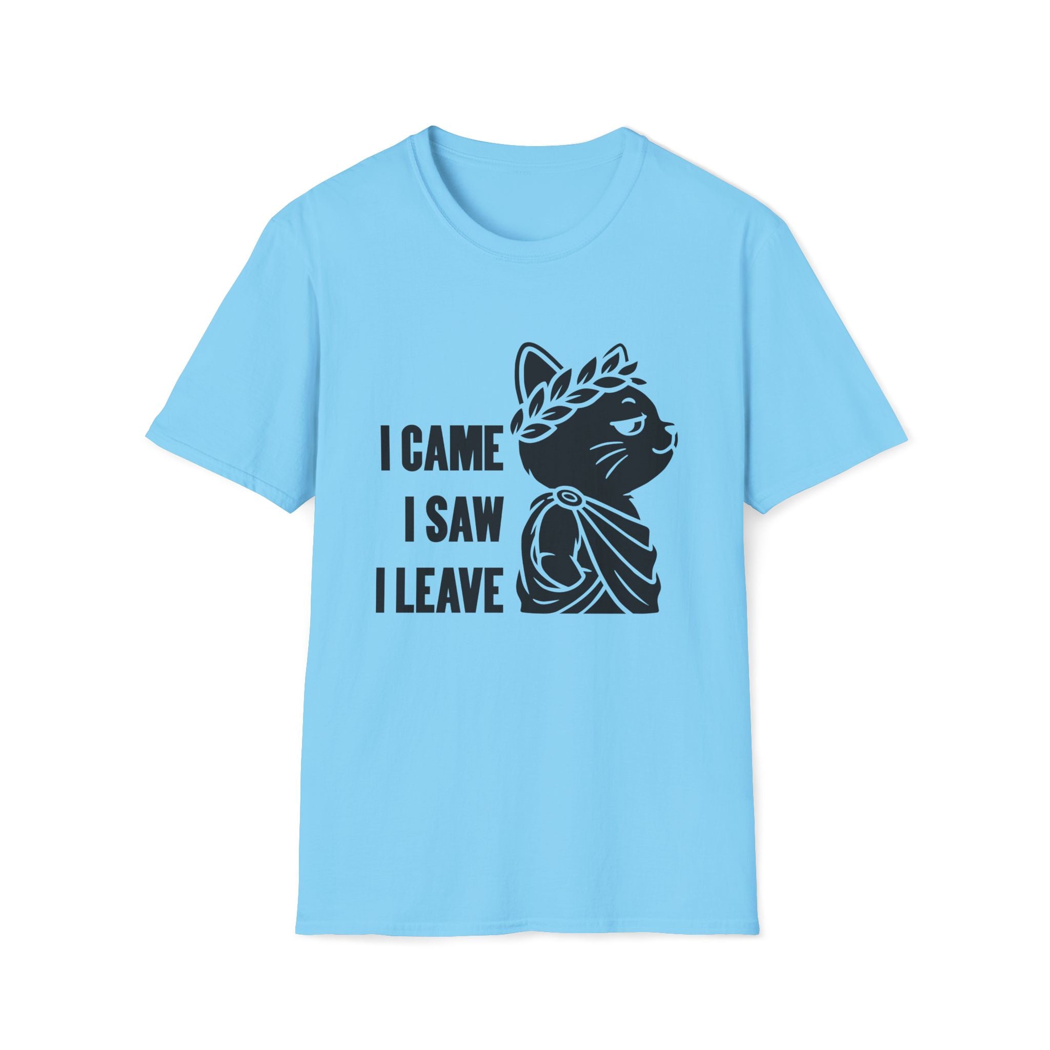 T-Shirt — 'I CAME I SAW I LEAVE' Tired Cat Graphic Tee (Tired jokes)