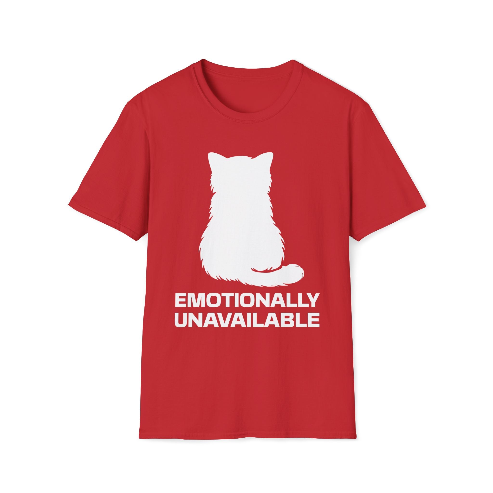 T-Shirt — 'Emotionally Unavailable' Tired Cat Graphic Tee (Tired jokes)