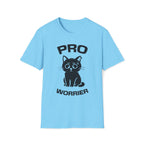 T-Shirt — 'Pro Worrier' Tired Cat Graphic Tee (Tired jokes)