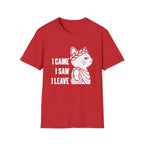 T-Shirt — 'I CAME I SAW I LEAVE' Tired Cat Graphic Tee (Tired jokes)