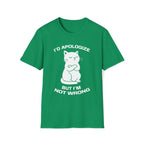 T-Shirt — 'I'd apologize but i'm not wrong' Tired Cat Graphic Tee (Tired jokes)