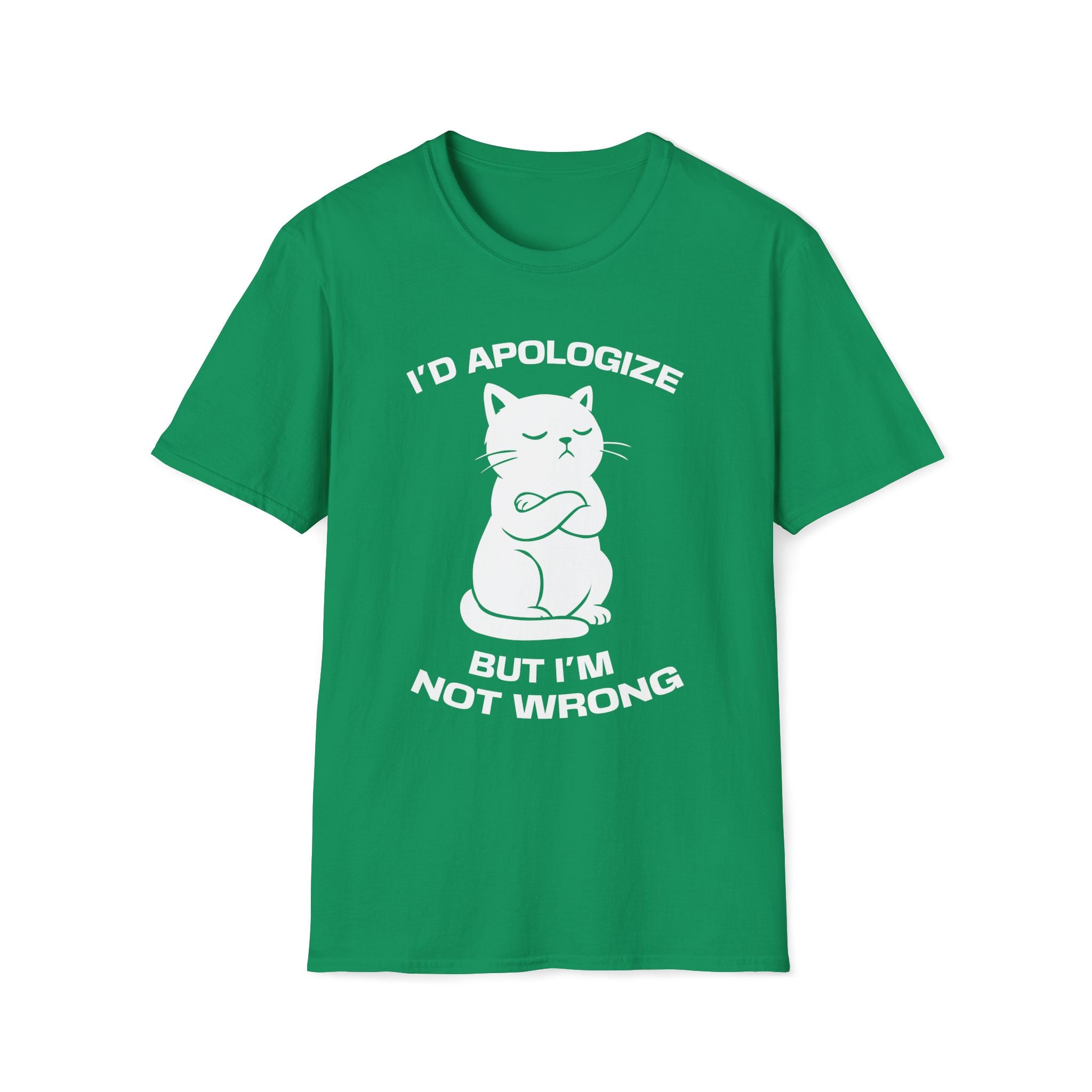 T-Shirt — 'I'd apologize but i'm not wrong' Tired Cat Graphic Tee (Tired jokes)