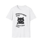 T-Shirt — 'ANOTHER DAY ANOTEHR TAX' Tired Cat Graphic Tee (Tired jokes)