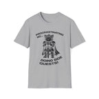 T-Shirt — 'PROCRASTINATING NO...DOING SIDE QUESTS!' Tired Cat Graphic Tee (Tired jokes)