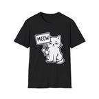 T-Shirt — 'MEOW' Tired Cat Graphic Tee (Tired jokes)