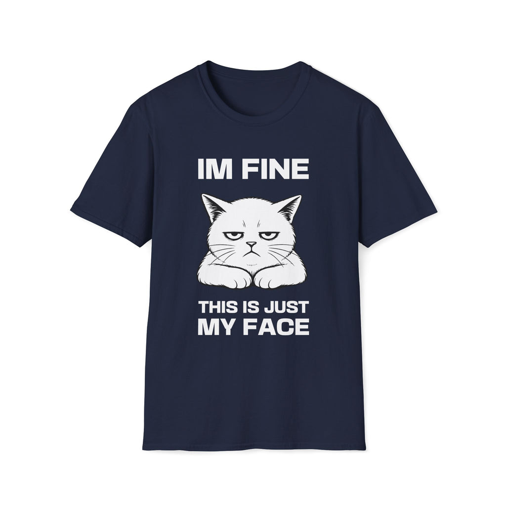 T-Shirt — 'IM FINE' Tired Cat Graphic Tee (This Is Just My Face)