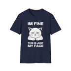 T-Shirt — 'IM FINE' Tired Cat Graphic Tee (This Is Just My Face)