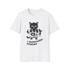 T-Shirt — 'I SURVIVED TODAY' Tired Cat Graphic Tee (Tired jokes)
