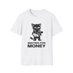 T-Shirt — 'WAITING FOR MONEY' Tired Cat Graphic Tee (Tired jokes)