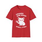 T-Shirt — 'CRABS ARE SO SHELL-FISH' Tired Cat Graphic Tee (Tired jokes)