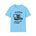 T-Shirt — 'PLEASE SEND ME HOME' Tired Cat Graphic Tee (Tired jokes)