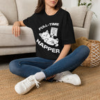 T-Shirt — 'Full Time Napper' Tired Cat Graphic Tee (Tired jokes)