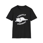 T-Shirt — 'Lightly Present' Tired Cat Graphic Tee (Tired jokes)