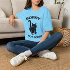 T-Shirt — 'Sorry Not Sorry' Tired Cat Graphic Tee (Tired jokes)