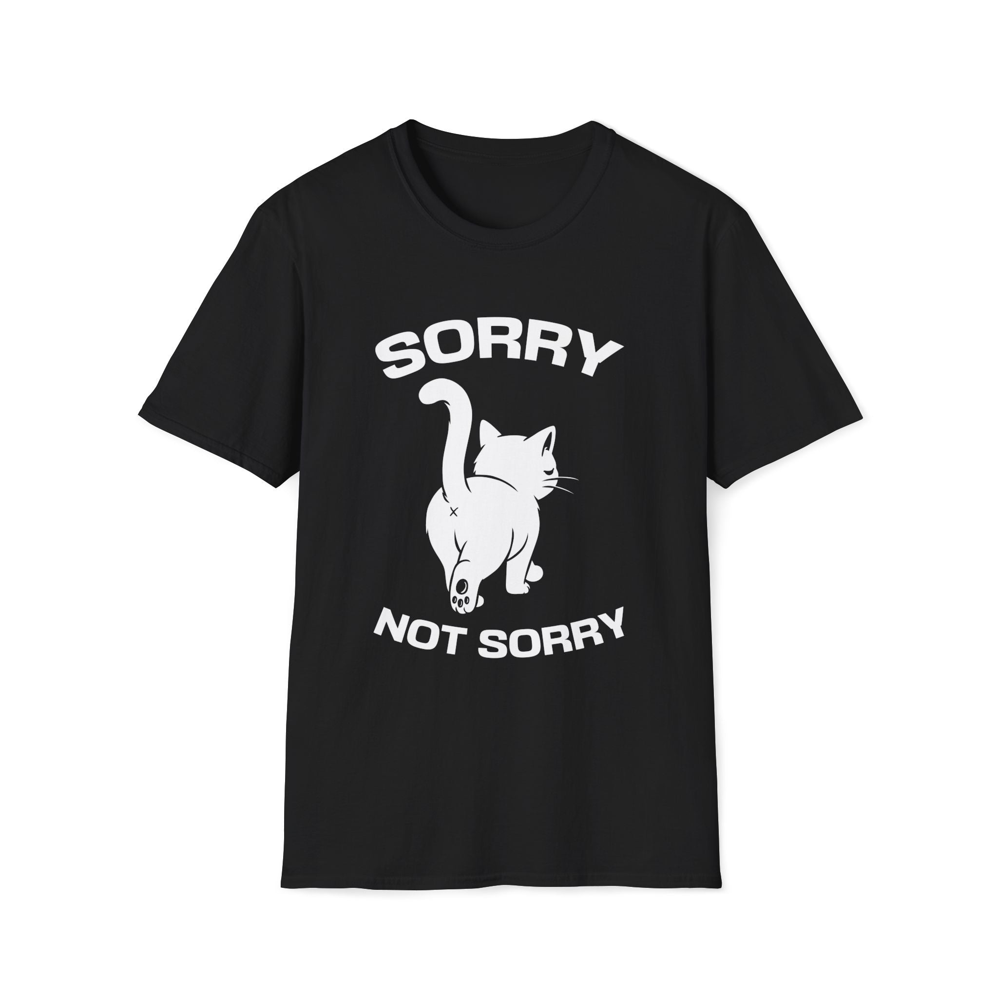 T-Shirt — 'Sorry Not Sorry' Tired Cat Graphic Tee (Tired jokes)