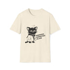 T-Shirt — 'AWAKED ANNOYED ALIVE' Tired Cat Graphic Tee (Tired jokes)