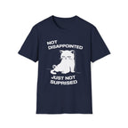 T-Shirt — 'Not Disappointed Just Not Surprised' Tired Cat Graphic Tee (Tired jokes)