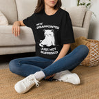 T-Shirt — 'Not Disappointed Just Not Surprised' Tired Cat Graphic Tee (Tired jokes)