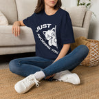T-Shirt — 'Just Avoiding You' Tired Cat Graphic Tee (Tired jokes)