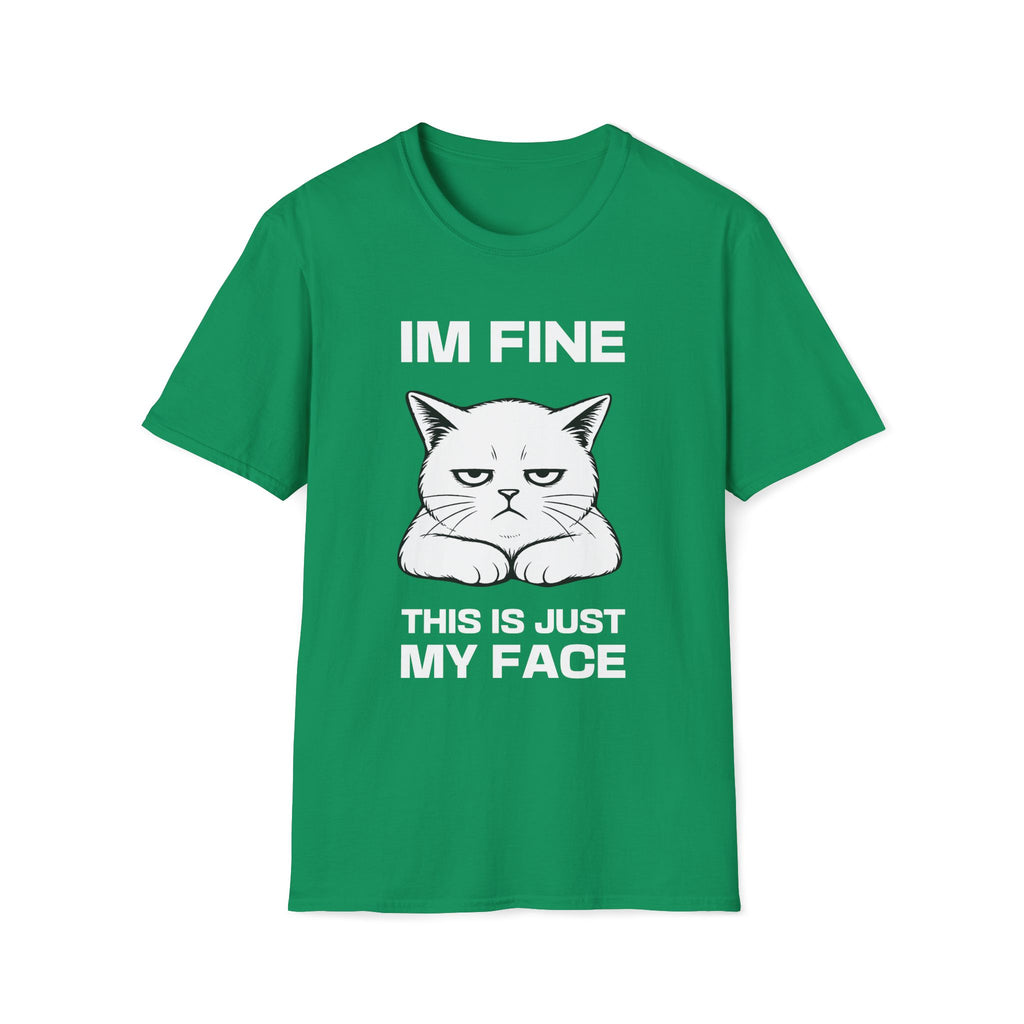 T-Shirt — 'IM FINE' Tired Cat Graphic Tee (This Is Just My Face)