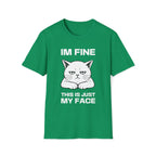 T-Shirt — 'IM FINE' Tired Cat Graphic Tee (This Is Just My Face)