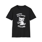T-Shirt — 'ZERO BALANCE CLUB' Tired Cat Graphic Tee (Tired jokes)