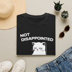 T-Shirt — 'Not Disappointed Just Not Surprised' Tired Cat Graphic Tee (Tired jokes)