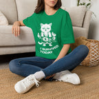 T-Shirt — 'I SURVIVED TODAY' Tired Cat Graphic Tee (Tired jokes)