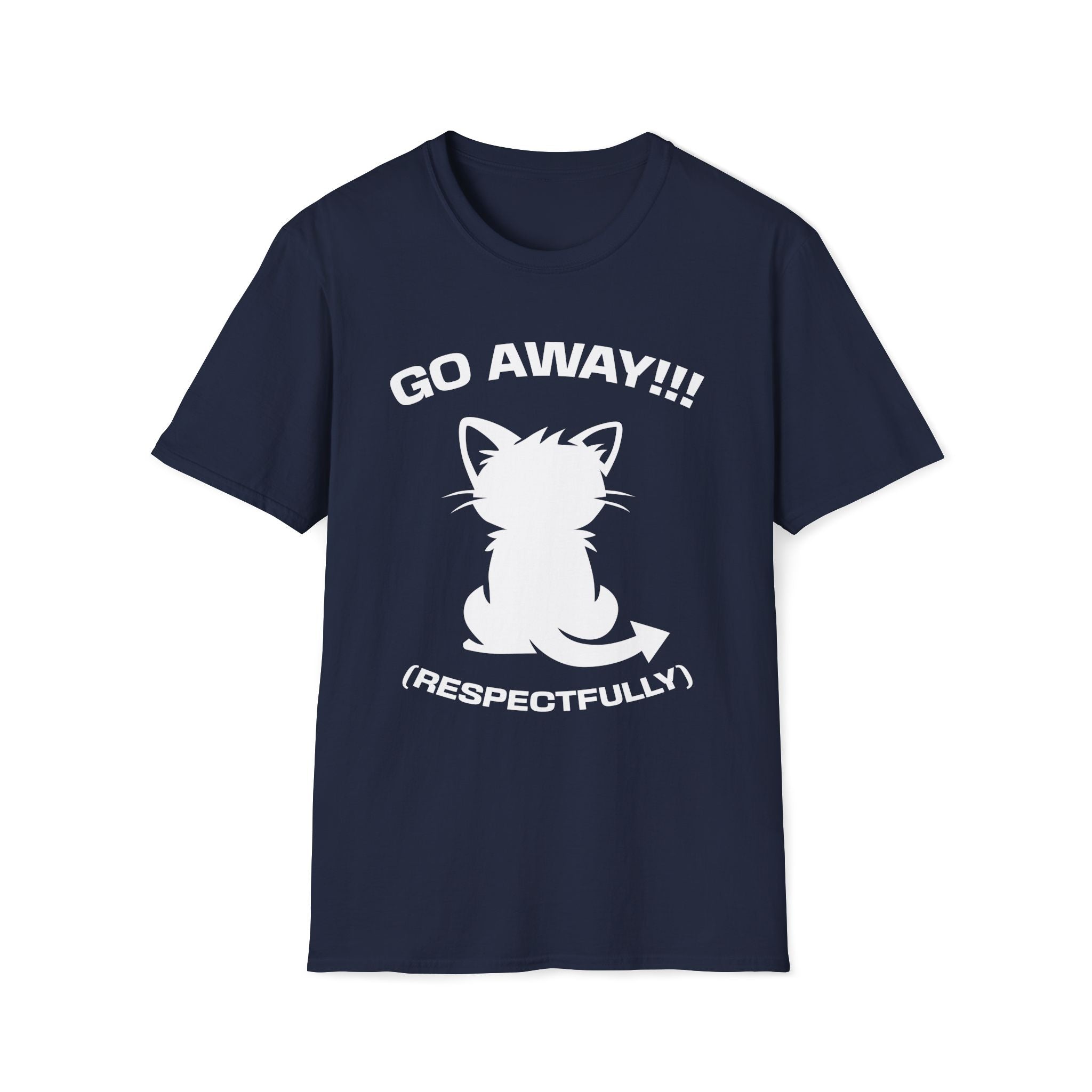 T-Shirt — 'GO AWAY RESPECTFULLY' Tired Cat Graphic Tee (Tired jokes)