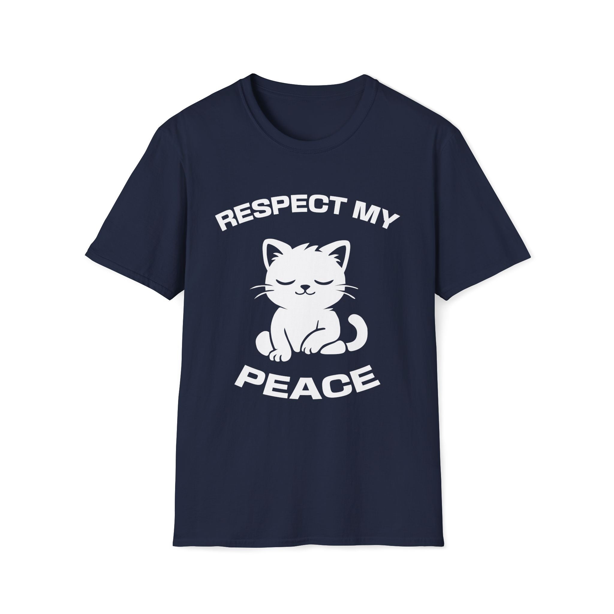 T-Shirt — 'RESPECT MY PEACE' Tired Cat Graphic Tee (Tired jokes)