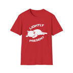 T-Shirt — 'Lightly Present' Tired Cat Graphic Tee (Tired jokes)