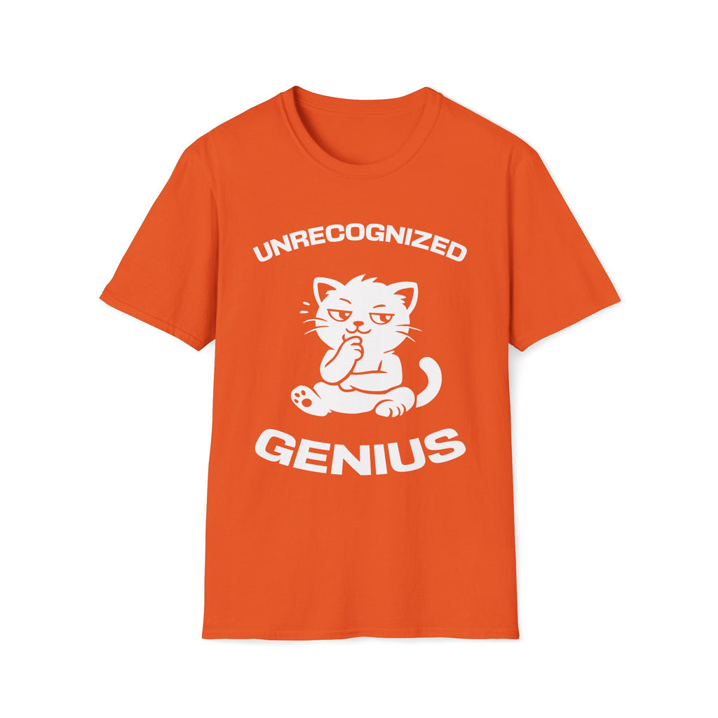 T-Shirt — 'Unrecognized Genius' Tired Cat Graphic Tee (Tired jokes)