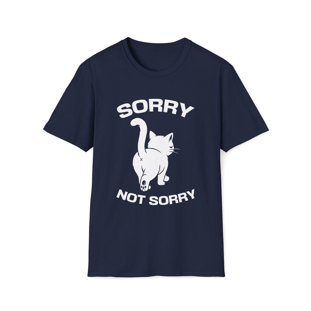 T-Shirt — 'Sorry Not Sorry' Tired Cat Graphic Tee (Tired jokes)