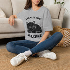 T-Shirt — 'LEAVE ME ALONE' Tired Cat Graphic Tee (Tired jokes)