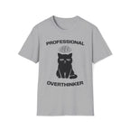 T-Shirt — 'Professional Overthinker' Tired Cat Graphic Tee (Tired jokes)