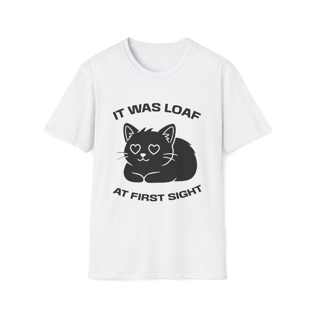T-Shirt — 'IT WAS LOAF AT FIRST SIGHT' Tired Cat Graphic Tee (Tired jokes)