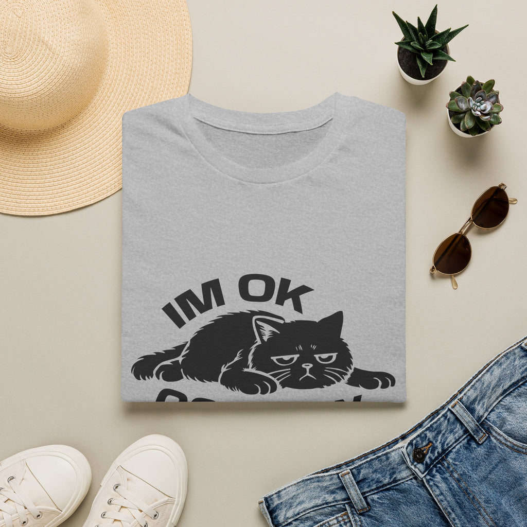 T-Shirt — 'I'm OK Go Away' Tired Cat Graphic Tee (Tired jokes)