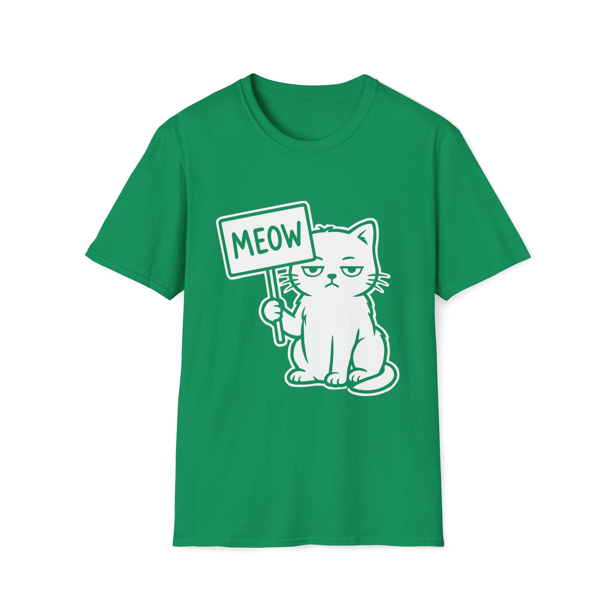 T-Shirt — 'MEOW' Tired Cat Graphic Tee (Tired jokes)