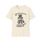 T-Shirt — 'PROCRASTINATING NO...DOING SIDE QUESTS!' Tired Cat Graphic Tee (Tired jokes)