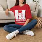 T-Shirt — 'Weekend Plan Avoiding People' Tired Cat Graphic Tee (Tired jokes)